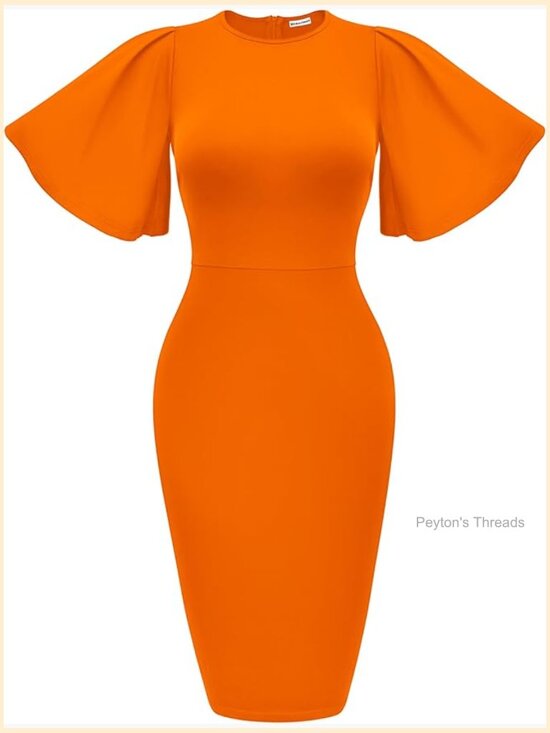 Dresses & Skirts - Bodycon Ruffle Flared Short Sleeveless Pencil Midi Dress